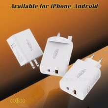 适用于安卓苹果手机A+C快充双PD欧规美规英规 USB口40W手机充电头