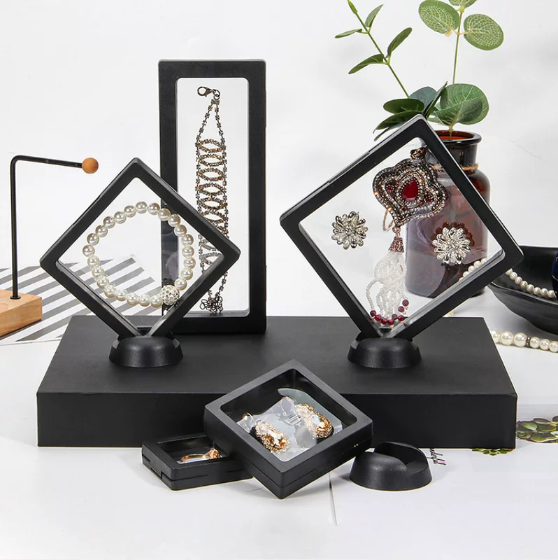 Transparent storage system, necklace, ring, box, bracelet, accessory, stand