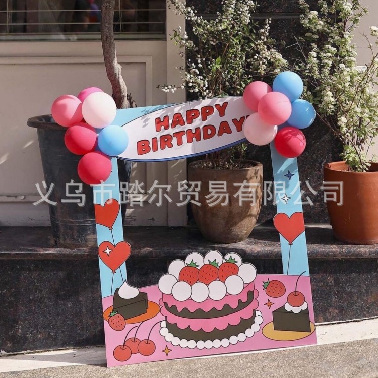 Ins Style Photo Kt Photo Frame Kidsren's Birthday Holiday Party Decoration Festive Atmosphere Props Photo Supplies Stand