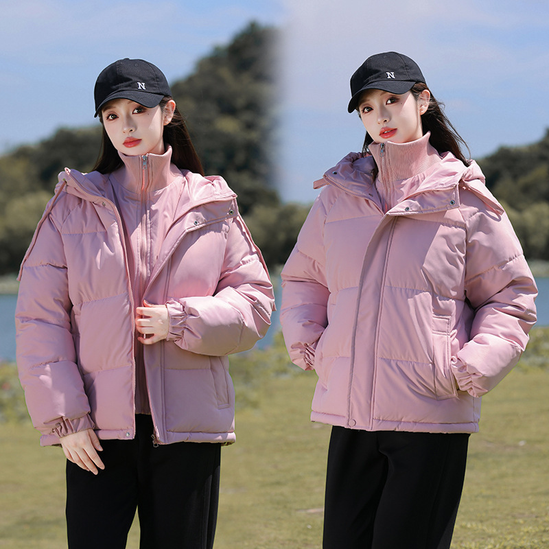 假两件羽绒棉服立领连帽保暖棉衣2025新款休闲宽松冬季棉袄外套厚|undefined