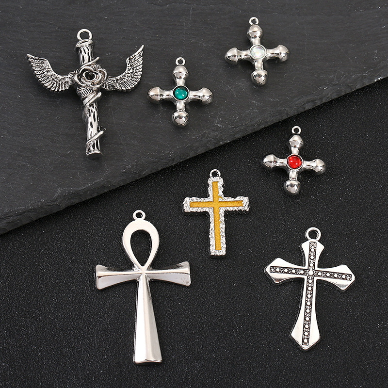 6g Weight Pendant Jewelry Making Type DIY Jewelry Accessories Classification 1 Piece Quantity Alloy Material Cross Pattern Plating Design Simple Style, Classic Style Style 1 Piece Alloy Cross Pendant 无