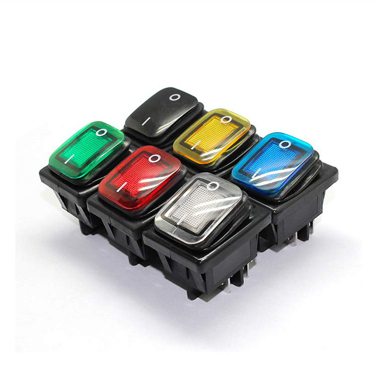 Waterproof Kcd4 Boat-Shaped Switch 22*30 Six-Pin Three-Speed Conjoined Waterproof Boat-Shaped Switch Opening 22*28 Four Two