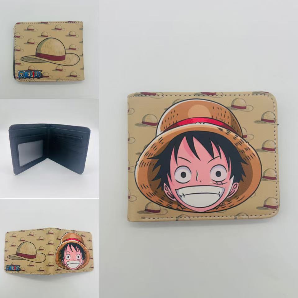 One Piece One Piece Cartera de dibujos animados japoneses Luffy Choba Solon plegable estudiantes PU cartera de cuero corta
