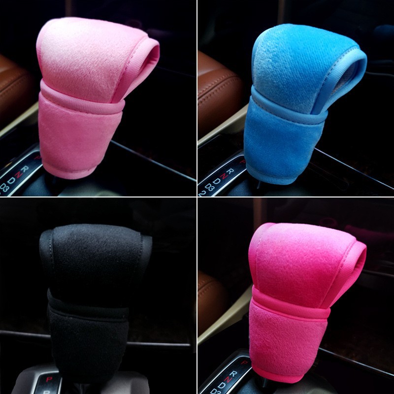 Car Gear Cover, Handbrake Cover, Roof Pull Glove Set, Soft Crystal Velvet, Universal for Cars