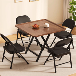 Folding Mahjong Table for Home Use, Dual-Purpose Dining Table, Chess and Card Table, Square Table, Simple Portable Dormitory Egg-Breaking Table