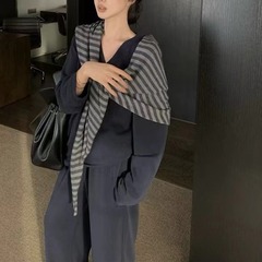 韓国のニッチなデザイン、女性用のファッショナブルで多用途なスカーフ、秋の女性用のミニマリストでゆったりとした大きなスカーフ、ニットショール