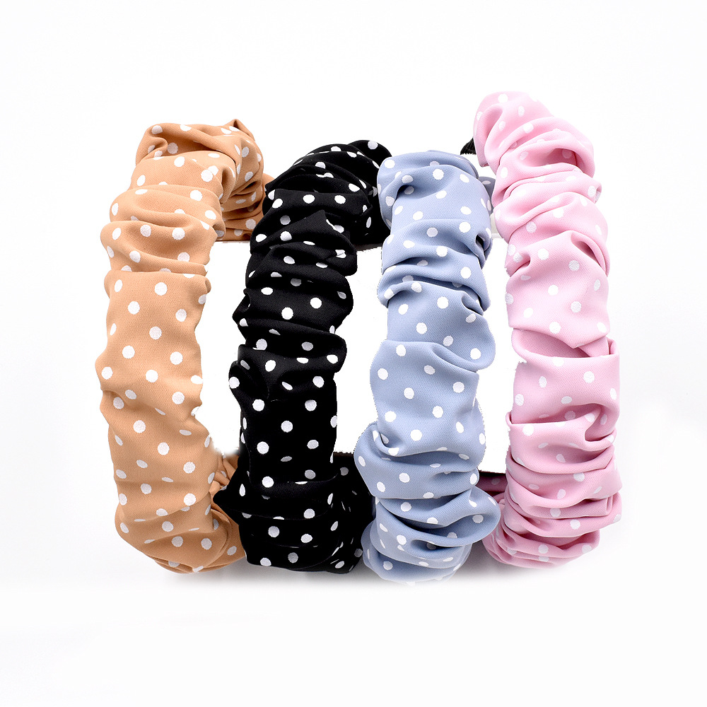 Mode Bubble Fold Polka Dot Stoff Stirnband display picture 8