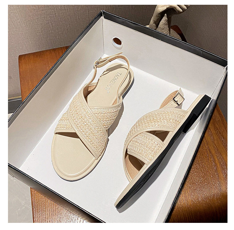 Dép sandal nữ quai chéo mũi tròn hở ngón đế dày phối màu, đế cao 3 cm — Màu Mơ (Dép lê), Màu Mơ (dép), Màu nâu (dép), Màu đen (dép) chi tiết 50