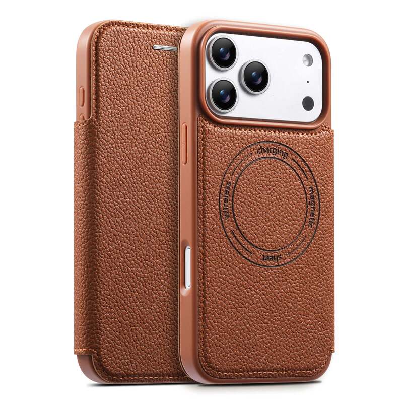 Suitable for Iphone17Promax Flip Phone Case, Samsung S26Ultra Card Holder, Wireless Charging Leather Case