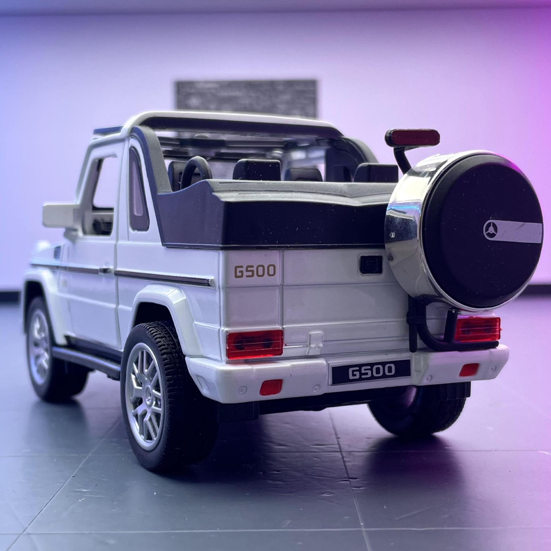 Tianiing aleación modelo de coche 1:32 Big Ben G500 convertible off-road vehículo Puerta de sonido y luz Tire hacia atrás modelo de coche de juguete Decoración