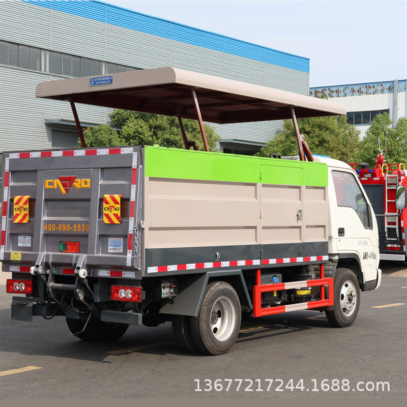 10-Barrel Electric Hydraulic Tailboard Trash Truck, New Energy Kitchen Waste Truck, Door-To-Door Delivery