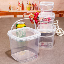 冰粉打包盒手提桶加厚透明密封健康塑料白色大号龙虾水果捞小代发