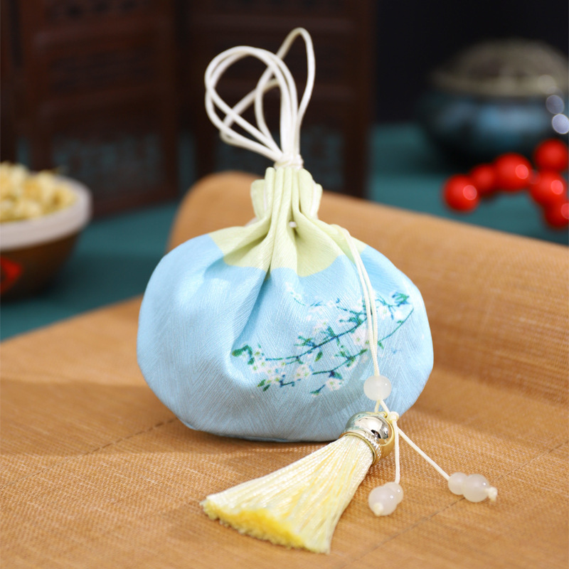 Dragon Boat Festival bolsita estilo antiguo bolsa de loto accesorios Hanfu adornos bolsa vacía embalaje Halter portátil coche colgando aromaterapia repelente de mosquitos