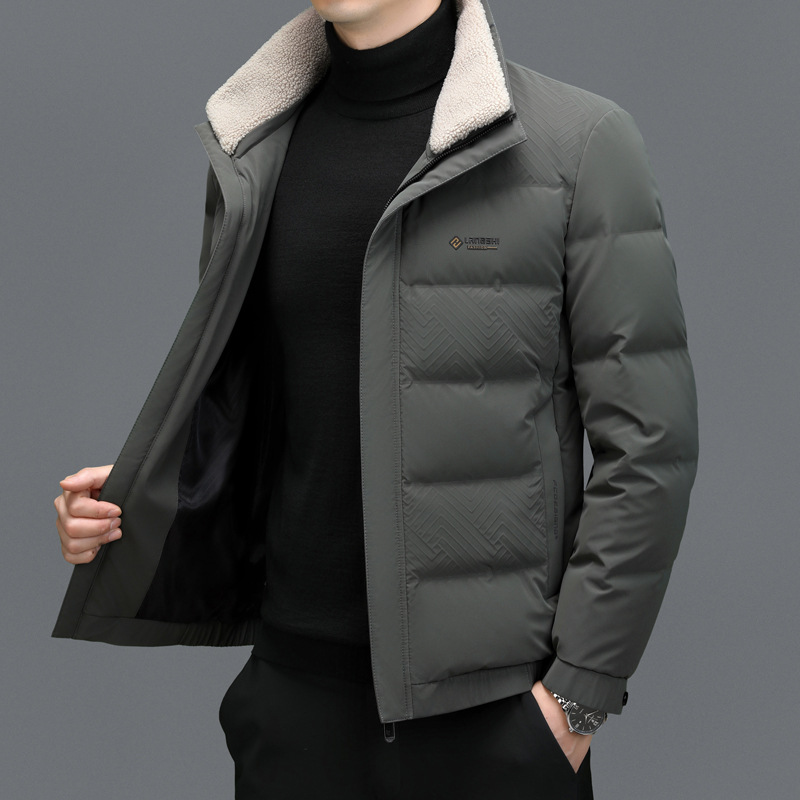 Demi-season men's long down jacket for leisure