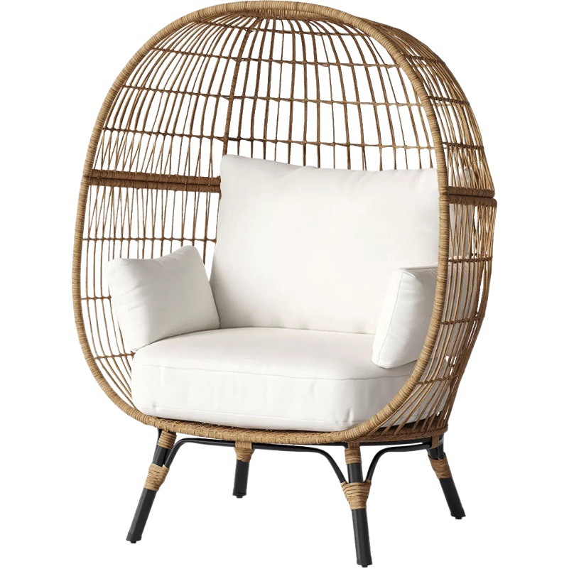 Sofá de ratán para exteriores, sillón para patio de hotel, B&B, balcón, jardín, cama de descanso tipo jaula de pájaros, impermeable y resistente al sol.