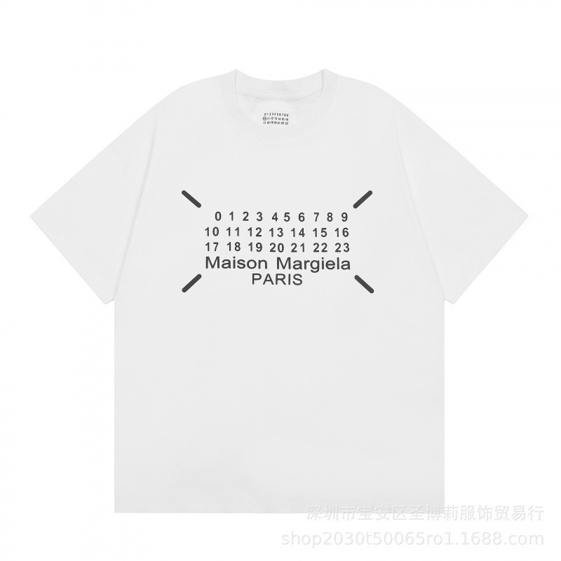 クロスボーダー メゾン マルジェラ マルジェラ デジタル プリント MM6 ピュアコットン 高品質 メンズ Tシャツ レディース 半袖 トレンド|undefined