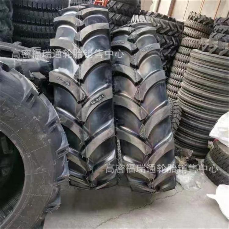 大型农用拖拉机轮胎16.9-34旱田人字花纹斜交充气轮胎16.9-38