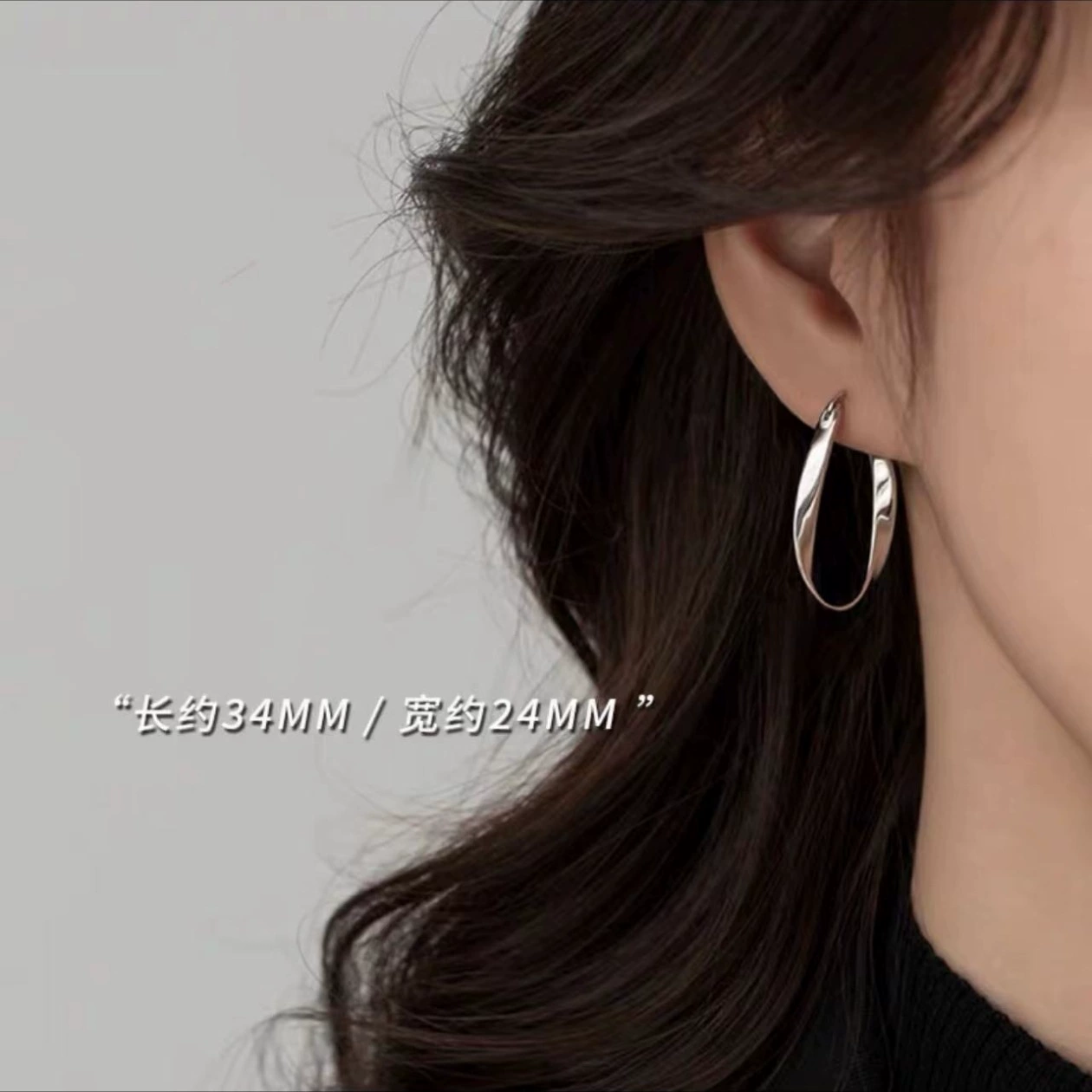 Silver needle, earrings, silver 925 sample, 2023, high-quality style