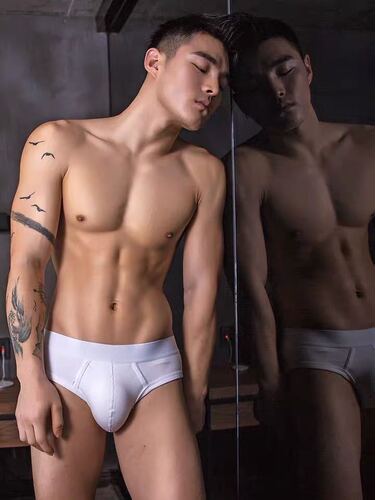 Men's underwear pure cotton men's briefs sexy low waist solid color shorts underwear youth sports comfortable personality