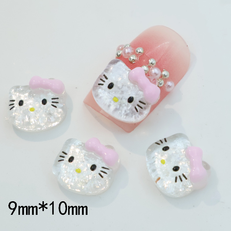 Yh116-8 glitter light pink head knot cat head