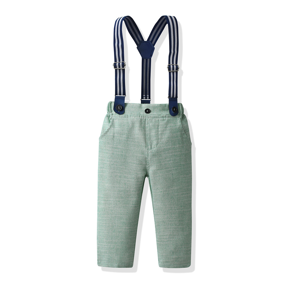Elegant Solid Color Bowknot Cotton Boys Clothing Sets display picture 2