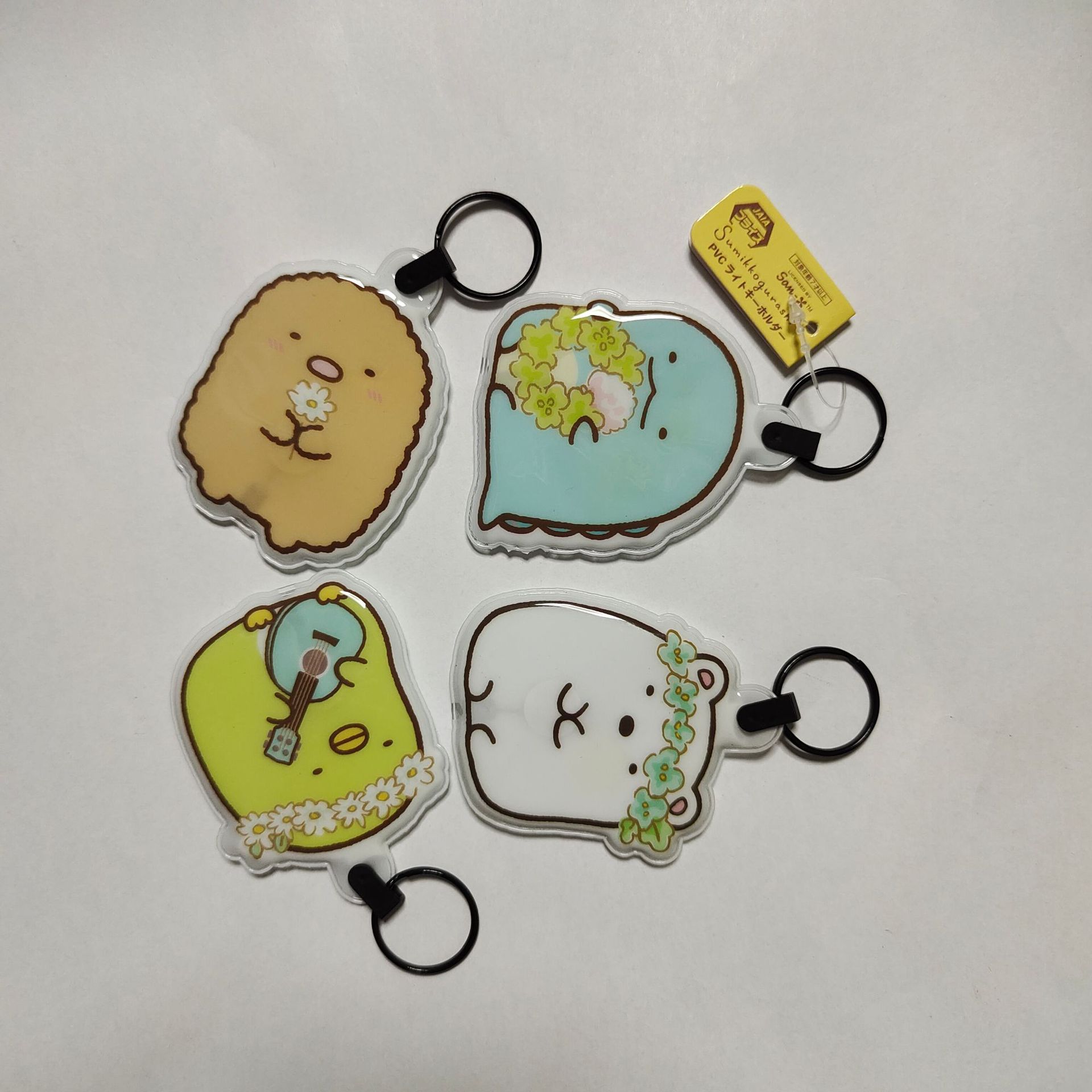 PVC按灯钥匙扣带灯led发光钥匙扣灯了礼品小手电筒