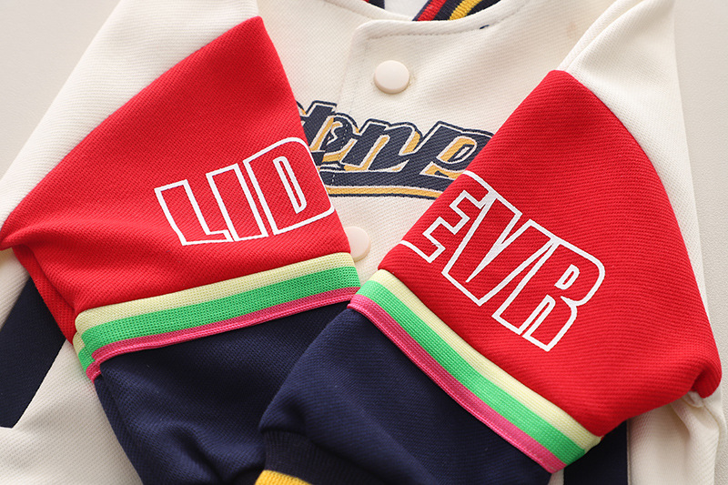 Boys Baseball Jacket Three-piece Set For Infant And Children_voghion.com