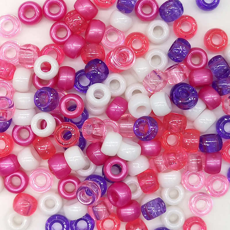 6*9mm大孔珠子桶珠彩色实色亚克力散珠糖果色珠子DIY手工