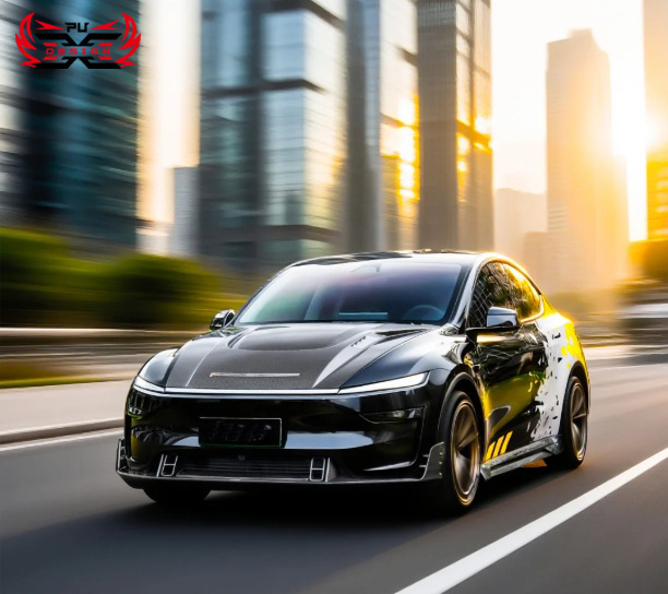 Suitable for Tesla Model Y modified CMS new version front lip, front bumper, front spoiler, carbon fiber spoiler