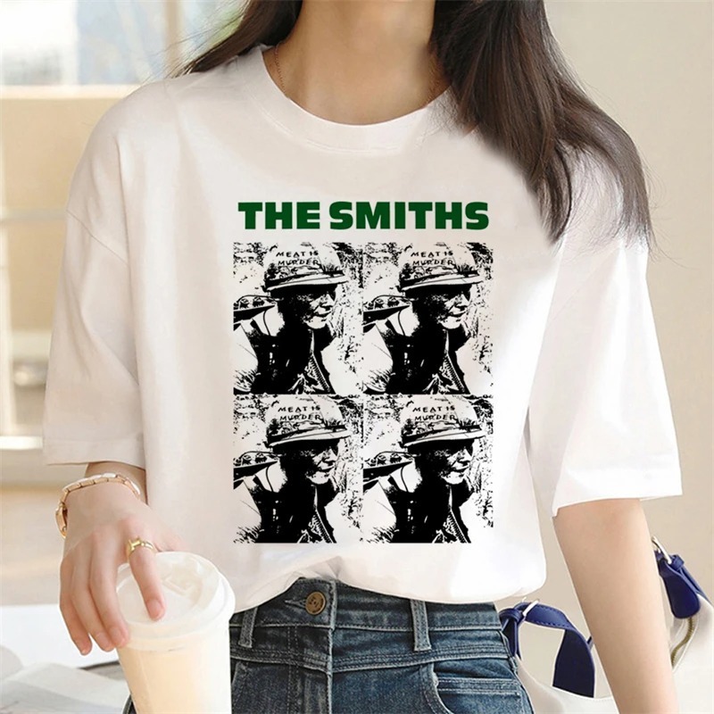 スミスプリント Tシャツ夏のトレンド白半袖襟カジュアルスポーツ美的衣装原宿女性グラフィック T|undefined