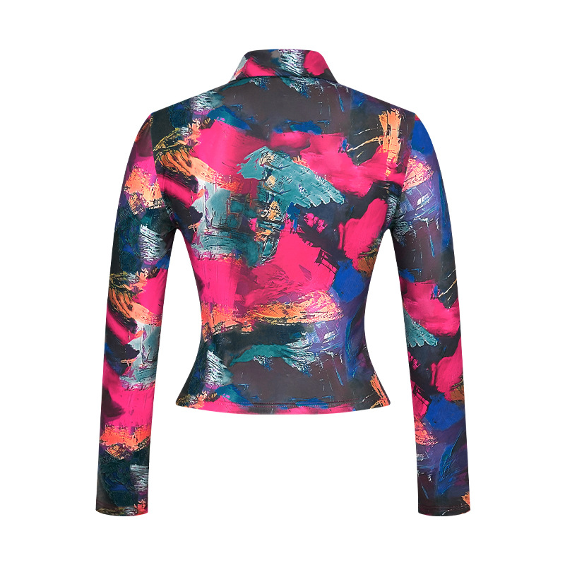 Women's Blouse Long Sleeve Blouses Printing Casual Color Block display picture 13