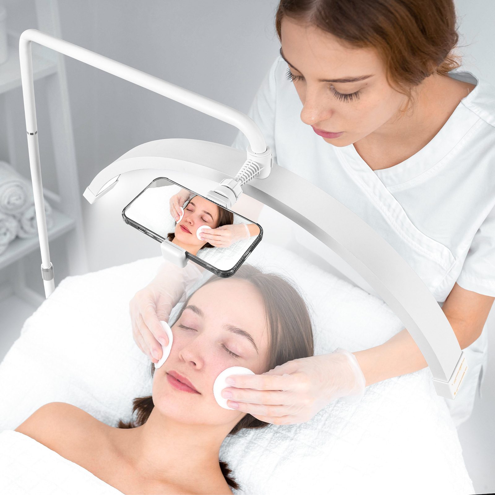 Belleza en forma de U lámpara de relleno de luz lámpara de pie protección para los ojos belleza lámpara de iluminación 45W media luna lámpara de pestañas lámpara de belleza del tatuaje