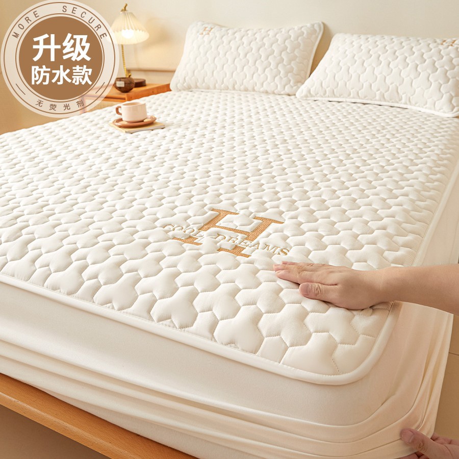 Colcha impermeable acolchada Colcha de cama engrosada de una pieza Cubierta de cama con todo incluido Cubierta protectora de colchón 2025 Nuevo Four Seasons Universal