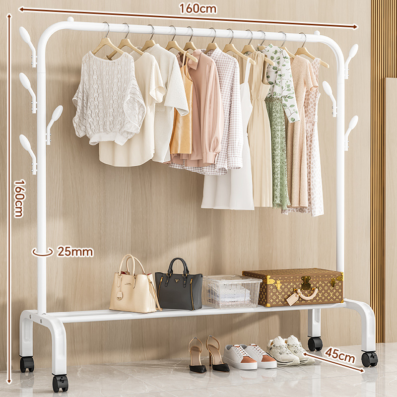 130cm 화이트 + 후크 7개 + 수납망