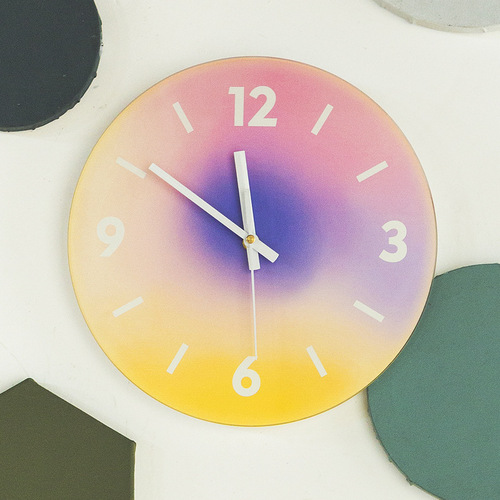 【12 inches 30cm】 Nordic sunset clock living room clock creative clock glass hanging clock wholesale 