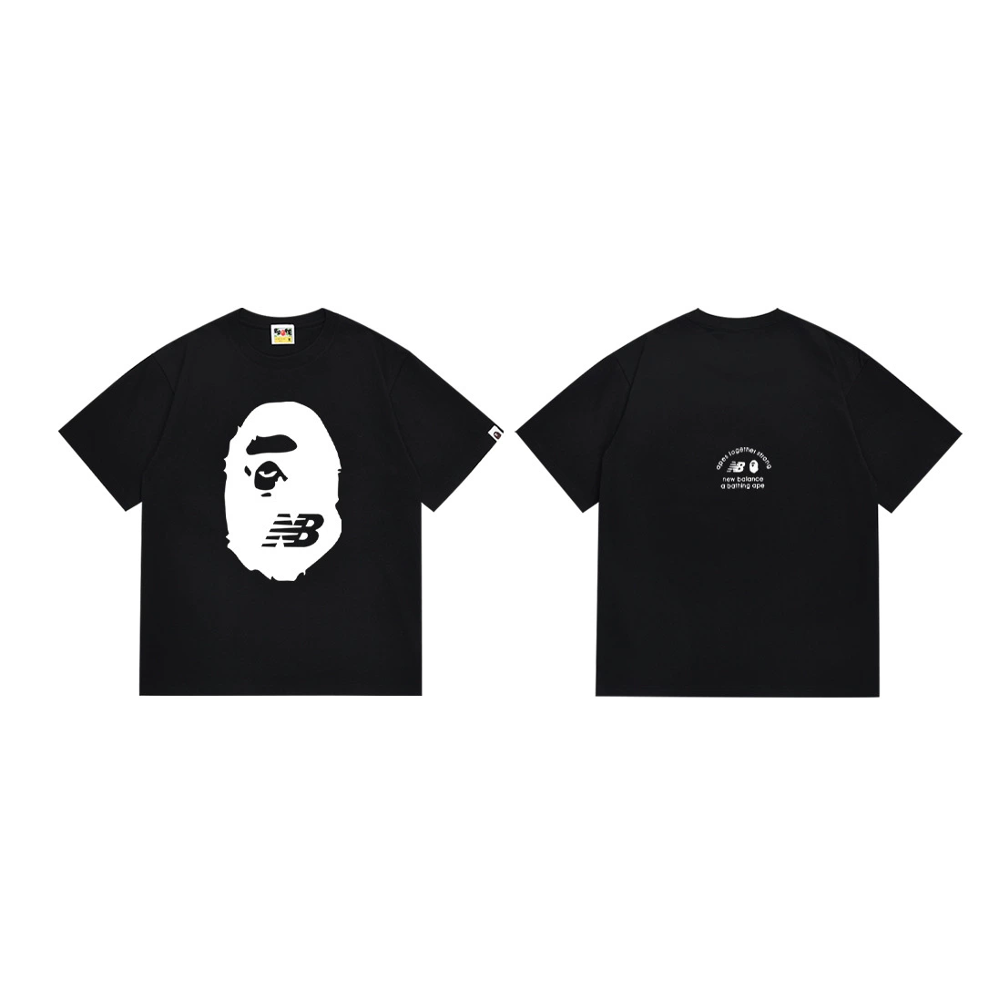 Короткая футболка повседневная с коротким рукавом (BAPE) двойной пряжи унисекс, разноцветная и размеры S–XXL