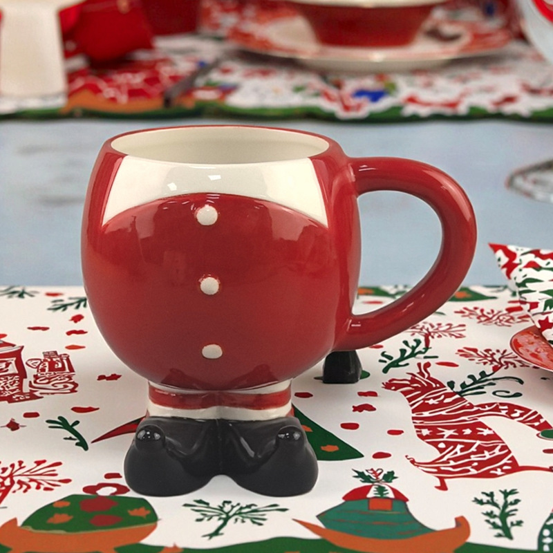 Taza de Santa de cerámica creativa Taza de cerámica linda de alto valor Regalo de Navidad Artesanía de cerámica