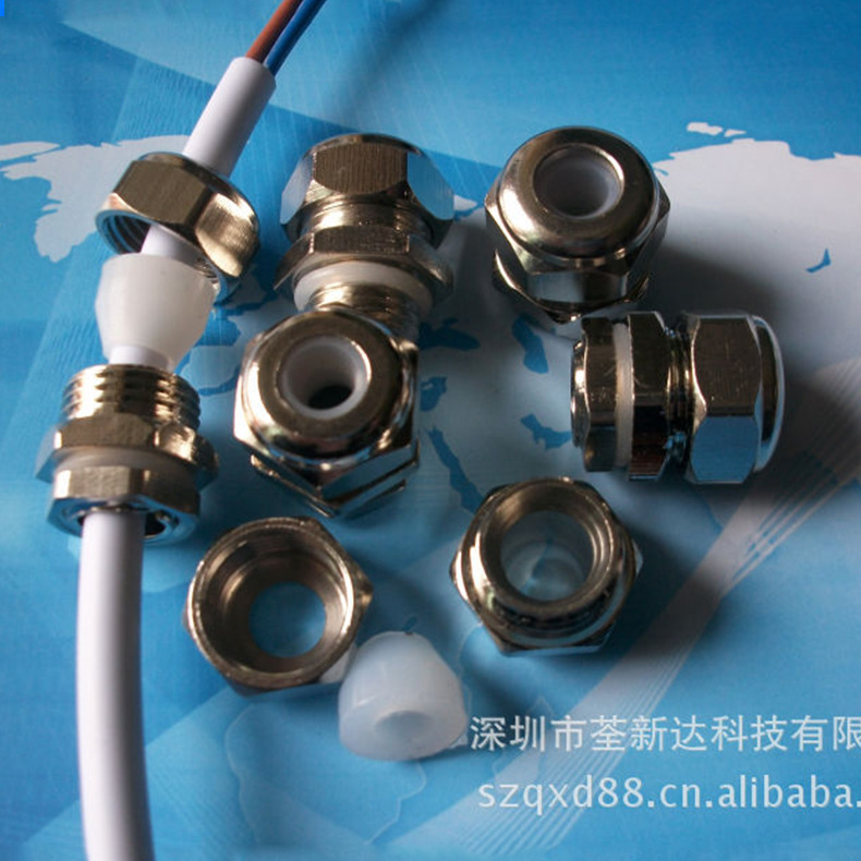 厂家供应 广东金属防水固定头M8  -M14密封防水格兰头电缆接头