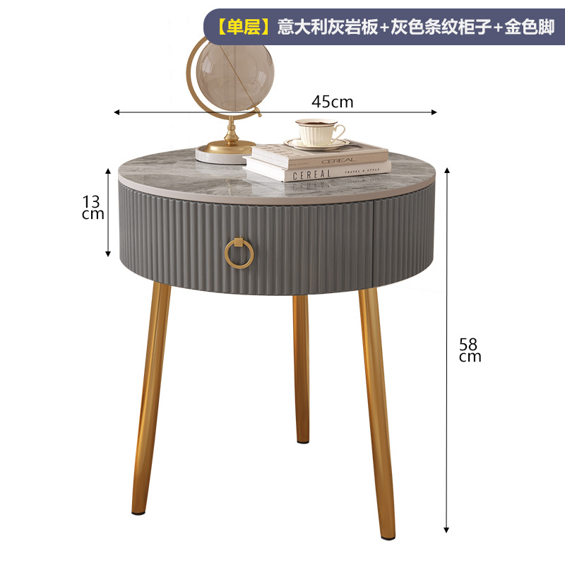 그레이 스트라이프 수납장 + 이탈리안 그레이 스톤판 (45cm)