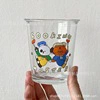 Стакан стеклянный милый мультфильм перевернуть молочный кружка корейский стиль ins в стиль пара дом завтрак фруктовый сок кофе