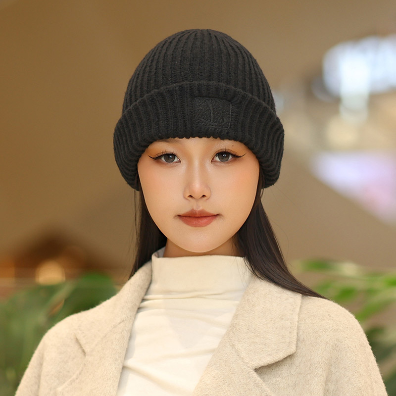 秋冬季新款毛绒保暖毛线帽护耳堆堆帽显脸小针织冷帽女大头围帽子|undefined