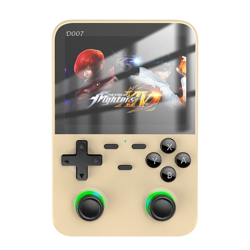 Retro handheld console D007 Plus, 5‑inch open‑source, dual analog sticks, multi‑color