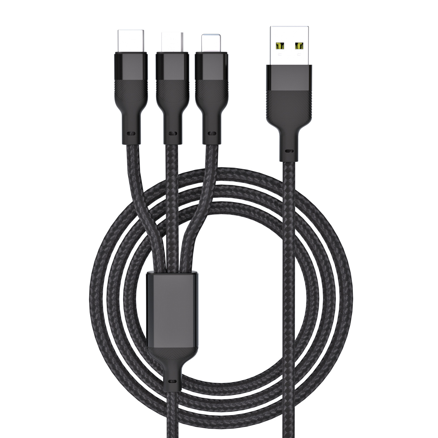 100w超速充データ線三合一6aフラッシュ充電印字ロゴ小プレゼント一引き三編み充電線