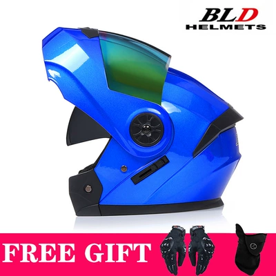 Motosiklet kaskı (dəbilqə) – Riding Half Helmets, Exclusively for - blue-color-lenses-comes-with-mask-gloves-s55-56