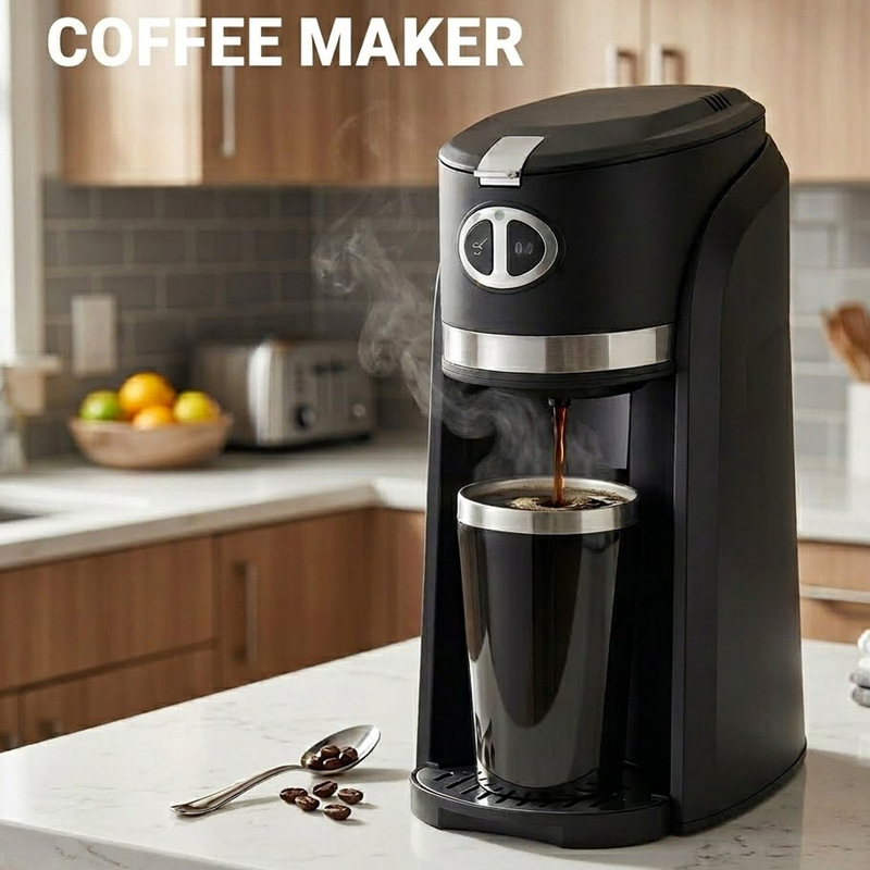 Portable single-cup drip coffee maker with grinding function, 420ML integrated single-cup coffee machine Portable single-cup drip coffee maker with grinding function, 420ML integrated single-cup coffee machine