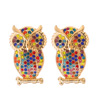 55341 new European and American cross -border exaggerated cartoon owl color animal dumb earrings manufacturer supply