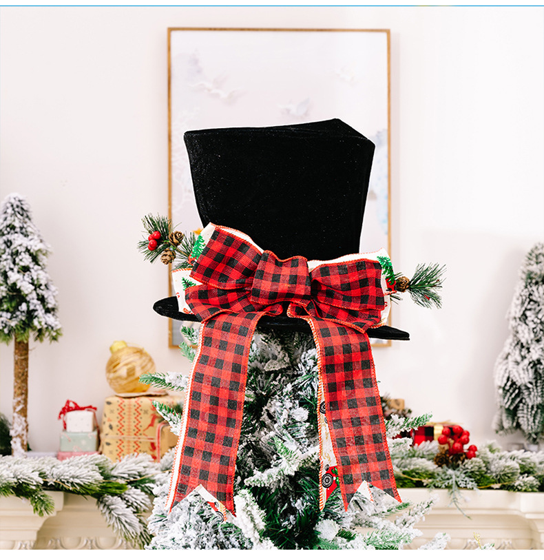 Weihnachtsdekoration Weihnachten Zylinder Bogen Baum Top Stern Urlaub Atmosphäre Weihnachten Baum Anordnung Requisiten_voghion.com