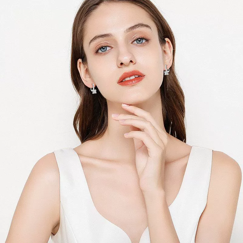 (Cross-border trading), fashionable universal earrings, silver 925 sample, light luxury style