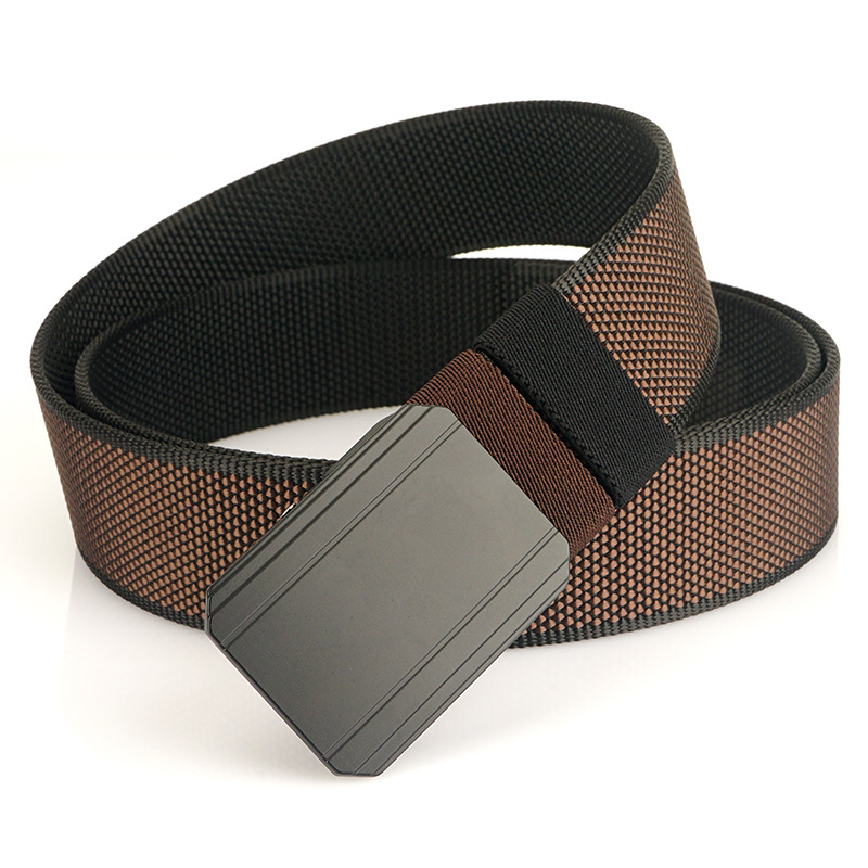 Nuevo cinturón de nylon giratorio de doble uso de doble cara casual versátil tejido poliéster pantalones cinturón simple cinturón de lona