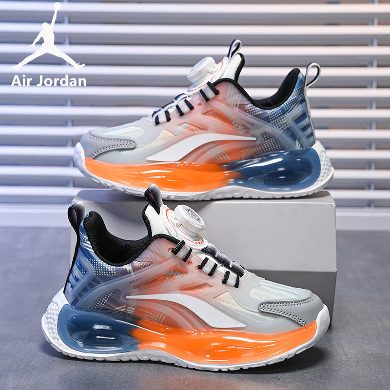 Jordan Boys' Basketball Shoes for Elementary School Students, Middle and Older Children, Spring and Summer Mesh Boys' Breathable Non-Slip Sports Running Shoes, Lightweight